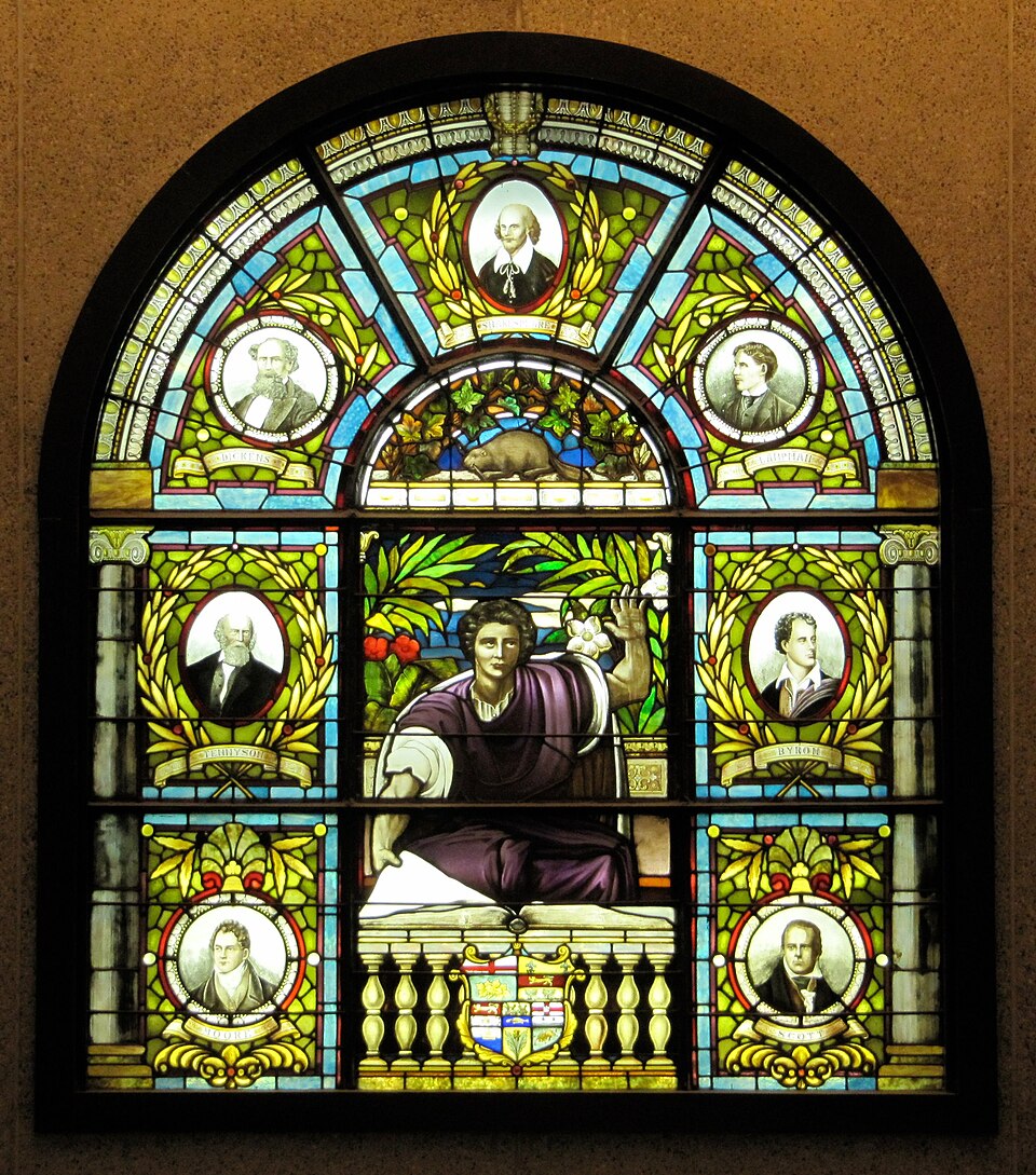 Stained glass window at Ottawa Public Library